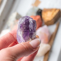 komplet set surovih kristalov, božično novoletno darilo, darilo za ljubitelja kristalov ametist surov