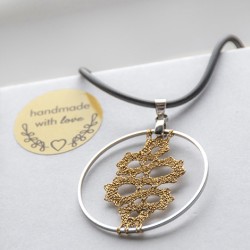 čipka, čipka nakit, ogrlica iz čipke, klekljan nakit, klekljana ogrlica, slovenska čipka