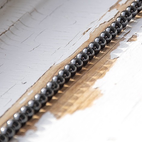 BLACK TOURMALINE pearls 6 mm