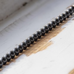 BLACK TOURMALINE pearls 6 mm