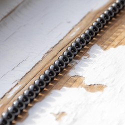 BLACK TOURMALINE pearls 6 mm