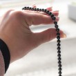 BLACK TOURMALINE pearls 6 mm