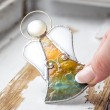 stained glass, stained glass angel, handmade, stained glass gift, unique gift