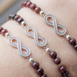 granat zapestnica infinity kristal za strast zaščito varnost granat kamen