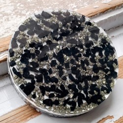 pyrite, shungite, orgonite, orgonite plate, energy orgonite plate