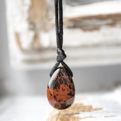 mahogany obsidian, mahogany obsidian necklace, crystal necklace, crystal jewelry, protection stone