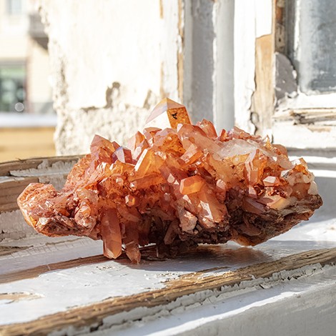 Tangerine quartz kvarc, cluster večji, ustvarjalnost notranji otrok seksualnost