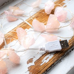 rose quartz, rose quartz crystal, crystal lights, rose quartz lights, fairy lights, love crystal