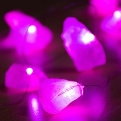 rose quartz, rose quartz crystal, crystal lights, rose quartz lights, fairy lights, love crystal