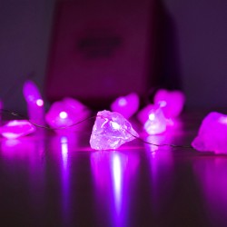 rose quartz, rose quartz crystal, crystal lights, rose quartz lights, fairy lights, love crystal