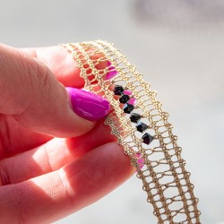 čipka, klekljan nakit, čipka zapestnica, slovenska čipka, čipka nakit