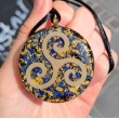 lapis lazuli, gold, black tourmaline, orgonite, orgonite necklace