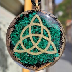 malachite, black tourmaline, orgonite, orgonite necklace