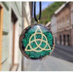 malachite, black tourmaline, orgonite, orgonite necklace