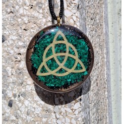 malachite, black tourmaline, orgonite, orgonite necklace