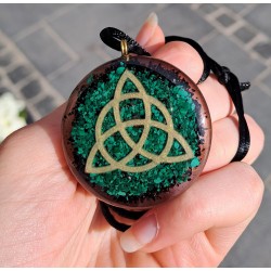 malachite, black tourmaline, orgonite, orgonite necklace