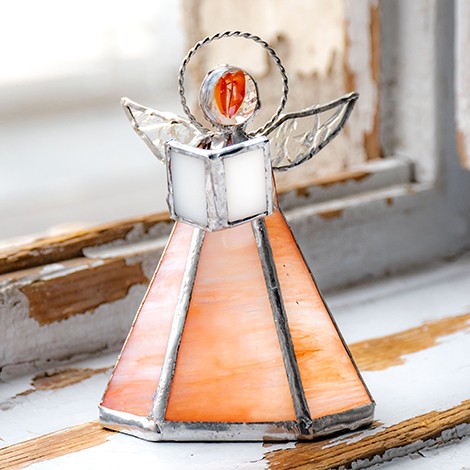 STAINED GLASS ANGEL orange