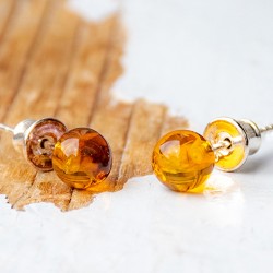 jantar srebrni uhani