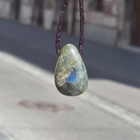 LABRADORIT siv ogrlica solzica