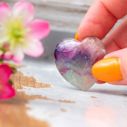 RAINBOW FLUORITE heart