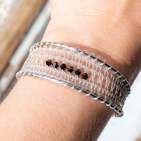 LACE BRACELET silver with swarowski crystals