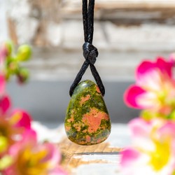 UNAKITE teardrop necklace