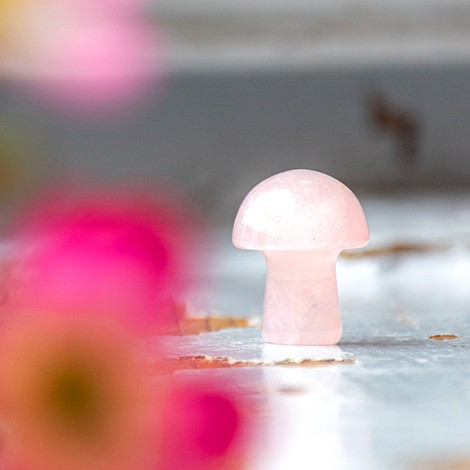 ROSE QUARTZ MUSHROOM mini