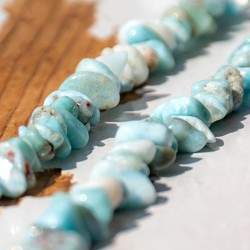 energecki nakit z larimarjem, ogrlica z modrim larimar kamnom, ogrlica za komunikacijo in mir larimar, unikatna larimar ogrlica