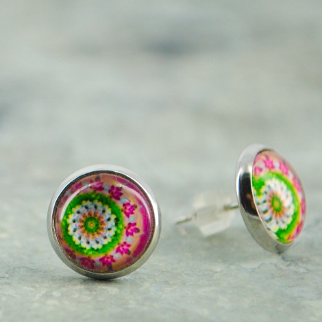 mini uhani aluminijasta žica epoksi smola nakit