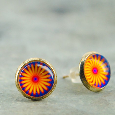 mini uhani aluminijasta žica epoksi smola nakit