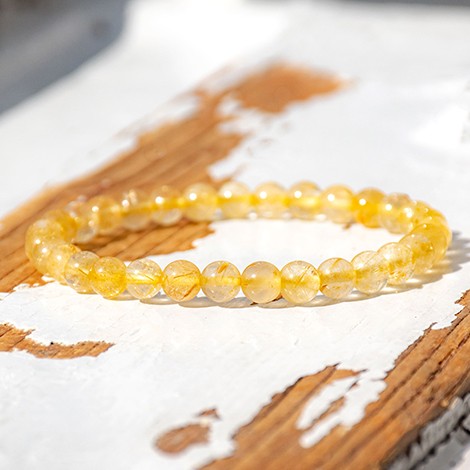 RUTILATED QUARTZ  bracelet 6mm