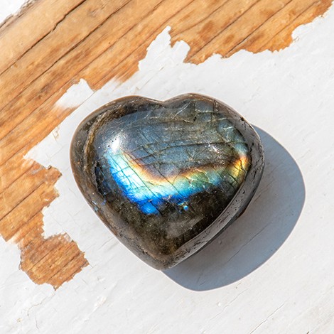 LABRADORITE crystal heart