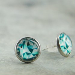 mini uhani aluminijasta žica epoksi smola nakit