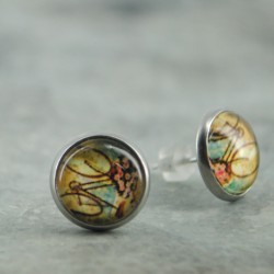 mini uhani aluminijasta žica epoksi smola nakit