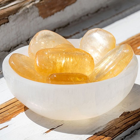 YELLOW honey CALCITE pocket crystal