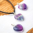 RAINBOW FLUORITE heart children's necklace