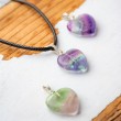 RAINBOW FLUORITE heart children's necklace
