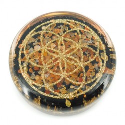 carnelian,black tourmaline,orgonite, orgonite plate, orgonite with crystals