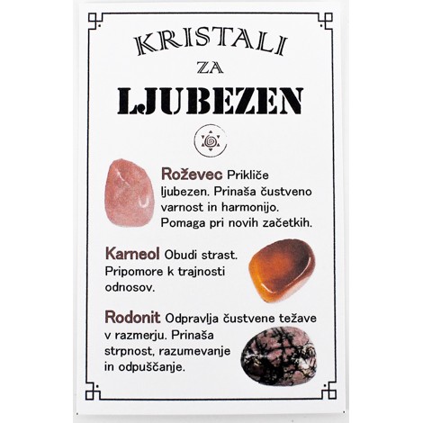 rodonit, karneol, roževec, kristal, ljubezen
