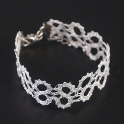 Idrija lace, handmade, white, bracelet, jewelry
