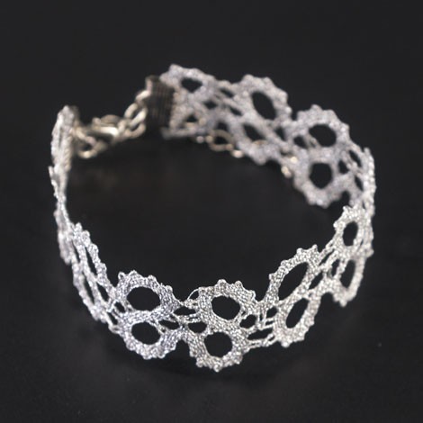 Idrija lace, handmade, white, bracelet, jewelry