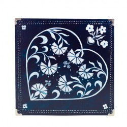 shielded edges, PICTURE, handmade, heart with flower ornament